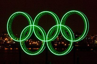 green olympic rings - paper packaging