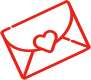 envelope with heart icon - printed packaging